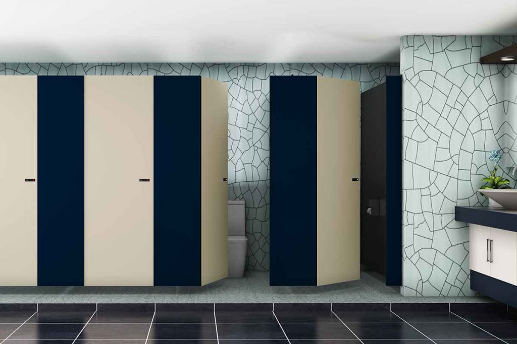 Axis Virtually Floating Premium Restroom Partition Design Merino